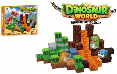 Opakowanie Klocki magnetyczne sześciany Świat Dinozaurów 100 elementów