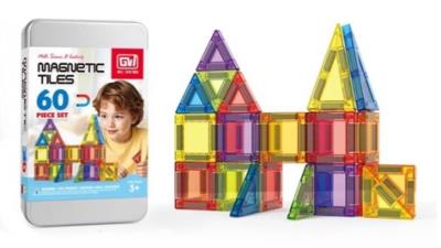 Opakowanie Klocki magnetyczne w metalowej puszce 60 elementów
