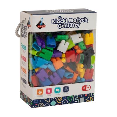 Klocki małych geniuszy - cegiełki 260 elementów. Wydawca: Askato. SmakLiter.pl Opakowanie Klocki małych geniuszy - cegiełki 260 elementów