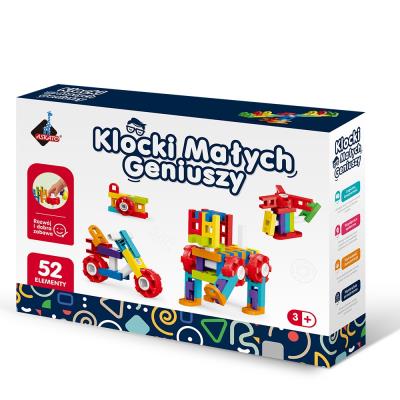 Klocki małych geniuszy Drabinki 52 elementy. Wydawca: Askato. SmakLiter.pl Opakowanie Klocki małych geniuszy Drabinki 52 elementy