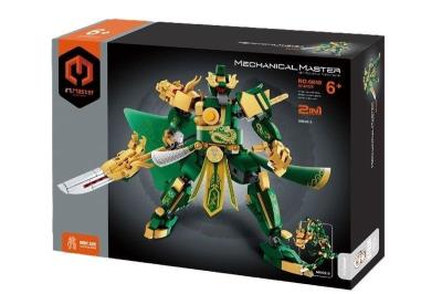 Opakowanie Klocki Robot Tygrys zielony 2w1 373el