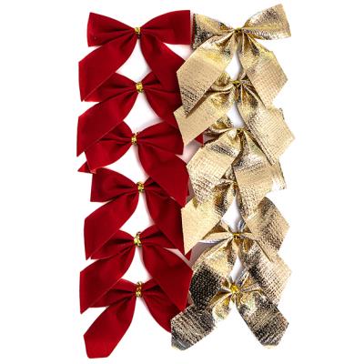 Opakowanie Kokardki dekoracyjne czerwone, złote 12szt