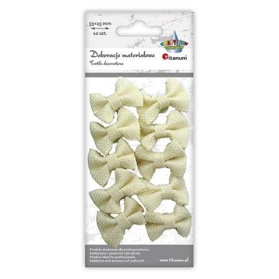 Opakowanie Kokardki jutowe samoprzylepne beżowe 33x25mm 10szt