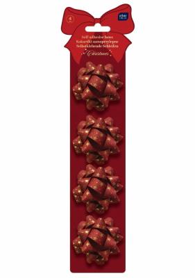 Opakowanie Kokardki samoprzylepne brokatowe 6,5cm 4szt