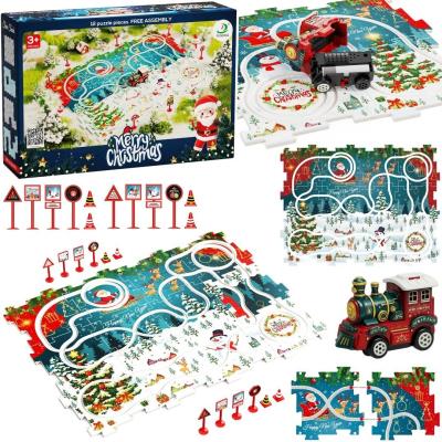 Opakowanie Kolejka tor puzzle świąteczne 25el