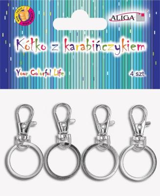 Opakowanie Kółka z karabińczykiem 4szt