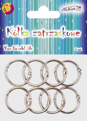 Opakowanie Kółka zatrzaskowe metalowe 2,5cm 8szt