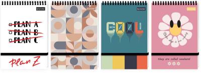 Opakowanie Kołonotes A6 UV 96k.kratka zamykany na gumkę 1szt.mix