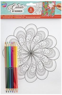Opakowanie Kolorowanie po numerach + kredki Mandala