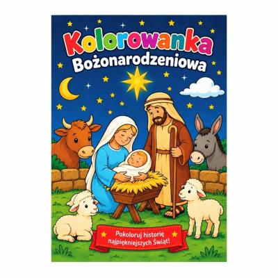 Okładka książki Kolorowanka Bożonarodzeniowa. Pokoloruj historię..