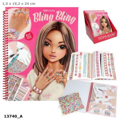 Opakowanie Kolorowanka DIY Bling Bling Top Model do robienia pierścionków i bransoletek z naklejkami 13740A