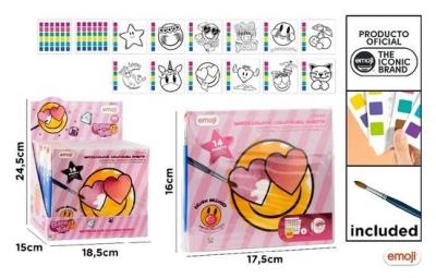 Opakowanie Kolorowanka Emoji farbki+pędzelek