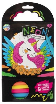 Opakowanie Kolorowanka jednorożec +5 neonowych markerów