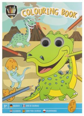 Kolorowanka ruchome oczy. Dino. Wydawca: ANTELLA. SmakLiter.pl Opakowanie Kolorowanka ruchome oczy. Dino