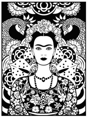 Opakowanie Kolorowanka welwetowa 47x35cm Frida Kahlo