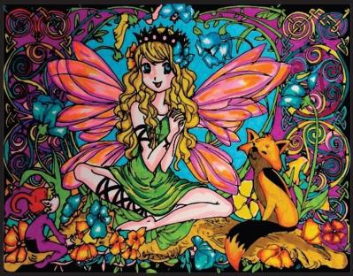 Opakowanie Kolorowanka welwetowa 47x35cm Wróżka z Lisem