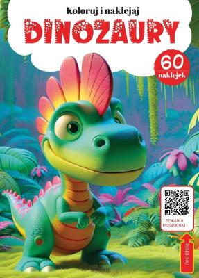 Kolorowanka z kodem QR -  Dinozaury. Autor: Matusiak Monika. SmakLiter.pl Okładka książki Kolorowanka z kodem QR -  Dinozaury