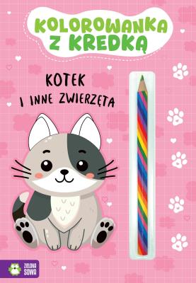 Okładka książki Kolorowanka z kredką. Kotek i inne zwierzęta