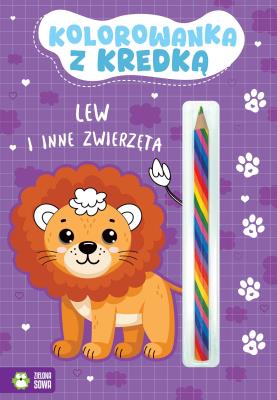 Okładka książki Kolorowanka z kredką. Lew i inne zwierzęta