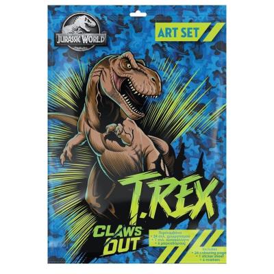 Kolorowanka z naklejkami Part Jurajski. Wydawca: Diakakis. SmakLiter.pl Opakowanie Kolorowanka z naklejkami Part Jurajski