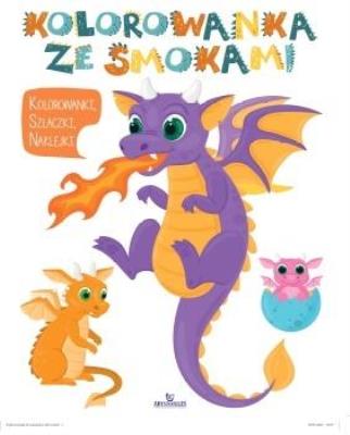 Kolorowanka ze smokami. Autor: Opracowanie zbiorowe. SmakLiter.pl Okładka książki Kolorowanka ze smokami