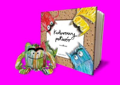 Okładka książki Kolorowy potwór. Książka Pop-up z maskotką