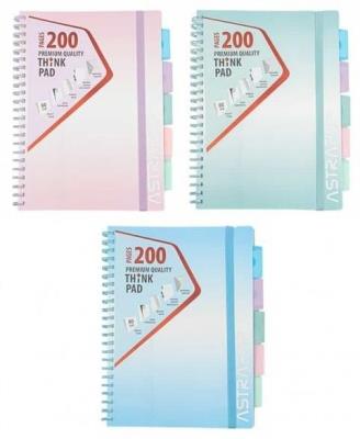Opakowanie Kołozeszyt A4/200k linia PP Ombre Pastel mix ASTRA