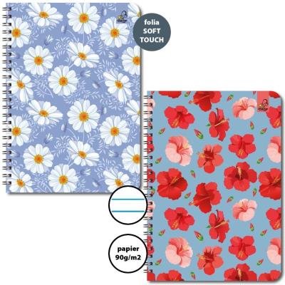 Opakowanie Kołozeszyt A5/50K linia 90g Kwiatki (6szt)