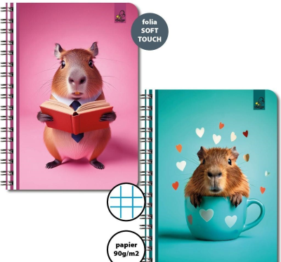 Opakowanie Kołozeszyt A6/50K kratka 90g Kapibara (10szt)