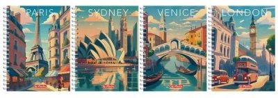 Opakowanie Kołozeszyt B5/100K kratka Retro City (5szt)