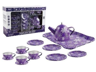 Opakowanie Komplet do herbaty metalowy kwiaty 15el