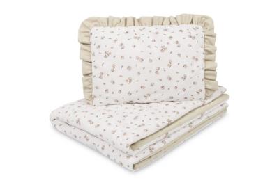 Opakowanie Komplet Do łóżEczka BaweŁNa Rose Beige 75x95 25x35