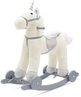 Opakowanie Koń na biegunach z melodią i kółkami biały