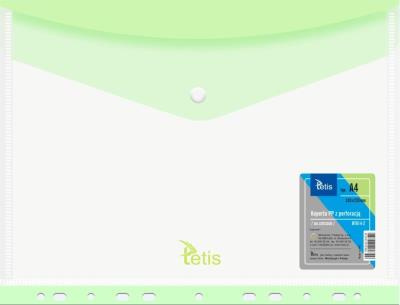 Koperta A4 PP na zatrzask perfor. zielona (6szt). Wydawca: TETIS. SmakLiter.pl Opakowanie Koperta A4 PP na zatrzask perfor. zielona (6szt)