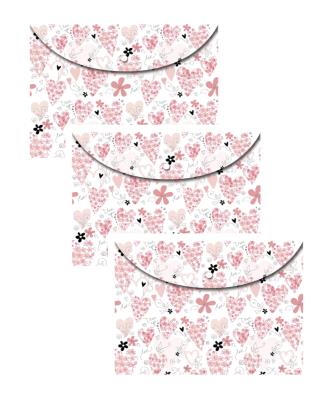 Opakowanie Koperta A5 na zatrzask Serca 3 sztuki