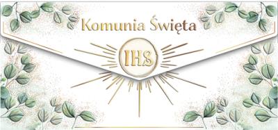 Opakowanie Koperta Komunia. Kielich z eukaliptusem