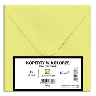 Koperty A5 blady żółty 10szt. Wydawca: Henry. SmakLiter.pl Opakowanie Koperty A5 blady żółty 10szt