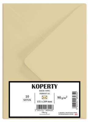Opakowanie Koperty A5 kremowe 10szt