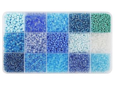 Opakowanie Koraliki DIY odcienie niebieskie