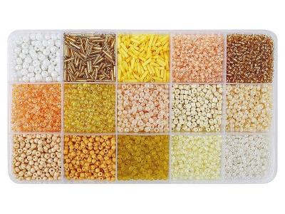 Opakowanie Koraliki DIY odcienie żółte i pomarańczowe