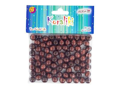 Opakowanie Koraliki drewniane 12mm 80szt