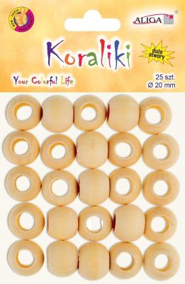 Opakowanie Koraliki drewniane 20mm 25szt