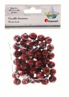Koraliki drewniane brązowe 50szt. Wydawca: Titanum. SmakLiter.pl Opakowanie Koraliki drewniane brązowe 50szt