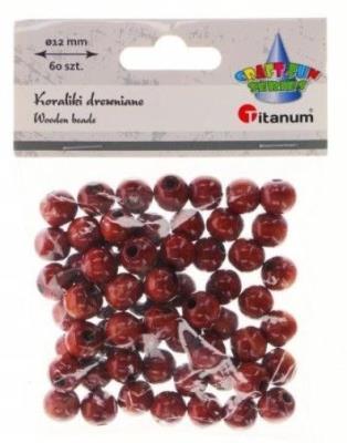 Koraliki drewniane brązowe 60szt. Wydawca: Titanum. SmakLiter.pl Opakowanie Koraliki drewniane brązowe 60szt