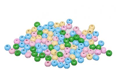 Opakowanie Koraliki drewniane pastelowe 8mm