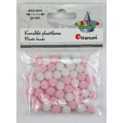 Opakowanie Koraliki plastikowe 10mm blado różowe 50szt