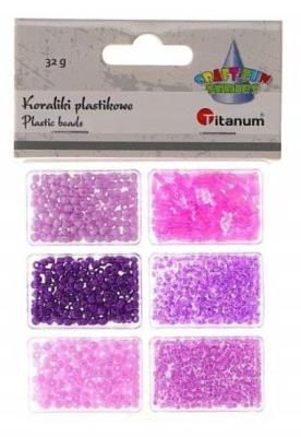 Koraliki plastikowe 6 rozmiarów 32g. Wydawca: Titanum. SmakLiter.pl Opakowanie Koraliki plastikowe 6 rozmiarów 32g