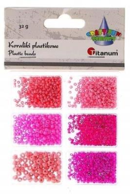 Koraliki plastikowe 6 rozmiarów 32g. Wydawca: Titanum. SmakLiter.pl Opakowanie Koraliki plastikowe 6 rozmiarów 32g