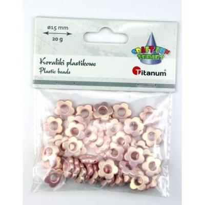 Opakowanie Koraliki plastikowe kwiatki 15mm 20g