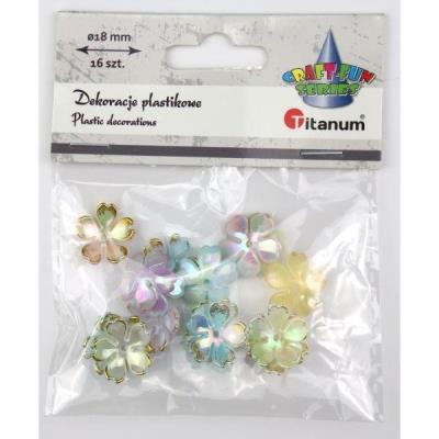 Opakowanie Koraliki plastikowe kwiatki 18mm 16szt
